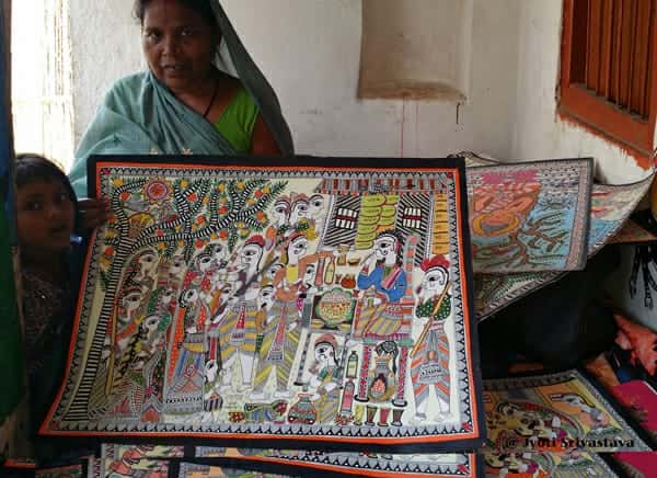 Dulari-Devi-With-Mithila-Painting