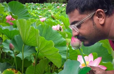 Eldhose-P-Raju-Growing-Lotus-Flower-on-Terrace