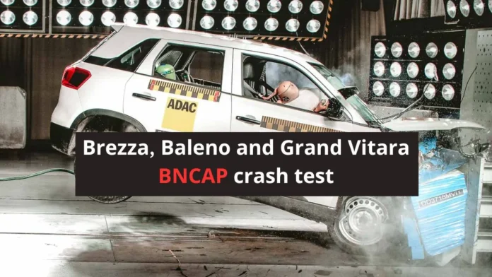 Brezza Baleno Grand Vitara BNCAP crash test
